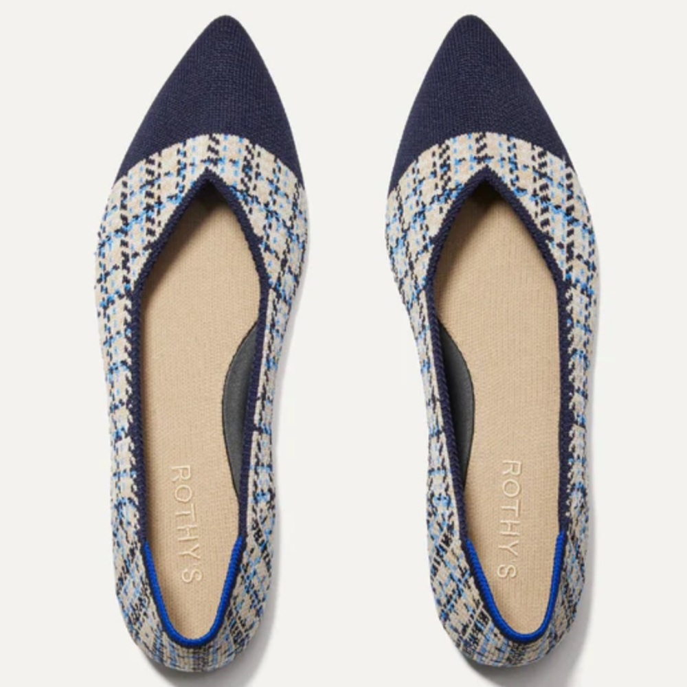 Rothy’s The Point II in Sunny Tweed.